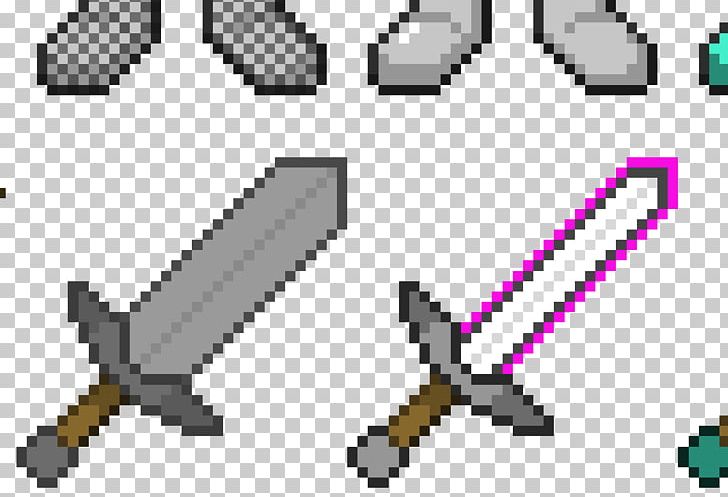 Minecraft Terraria Video Game Weapon Sword PNG, Clipart, Angle, Coloring Book, Drawing, Herobrine, Line Free PNG Download