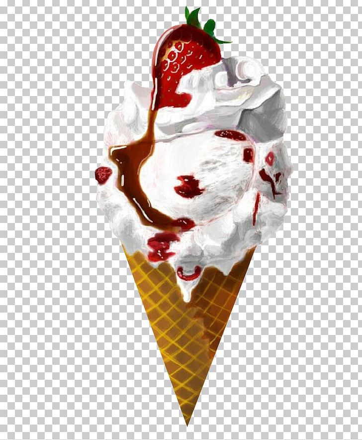 Strawberry Ice Cream Sundae Ice Cream Cone PNG, Clipart, Aedmaasikas, Cream, Dairy Product, Dessert, Dondurma Free PNG Download