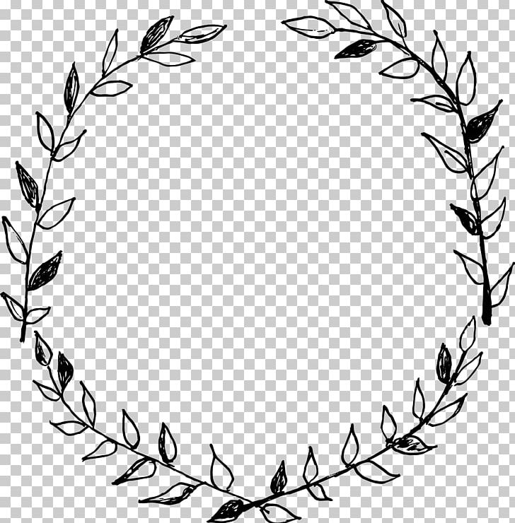 Laurel Wreath Drawing Flower PNG, Clipart, Area, Artwork, Black, Black And White, Branch Free PNG Download
