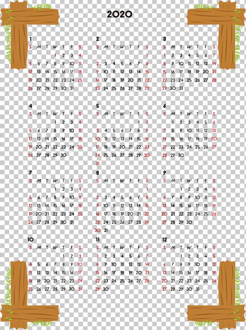2020 Yearly Calendar Printable 2020 Yearly Calendar Year 2020 Calendar PNG, Clipart, 2020 Calendar, 2020 Yearly Calendar, Line, Printable 2020 Yearly Calendar, Text Free PNG Download