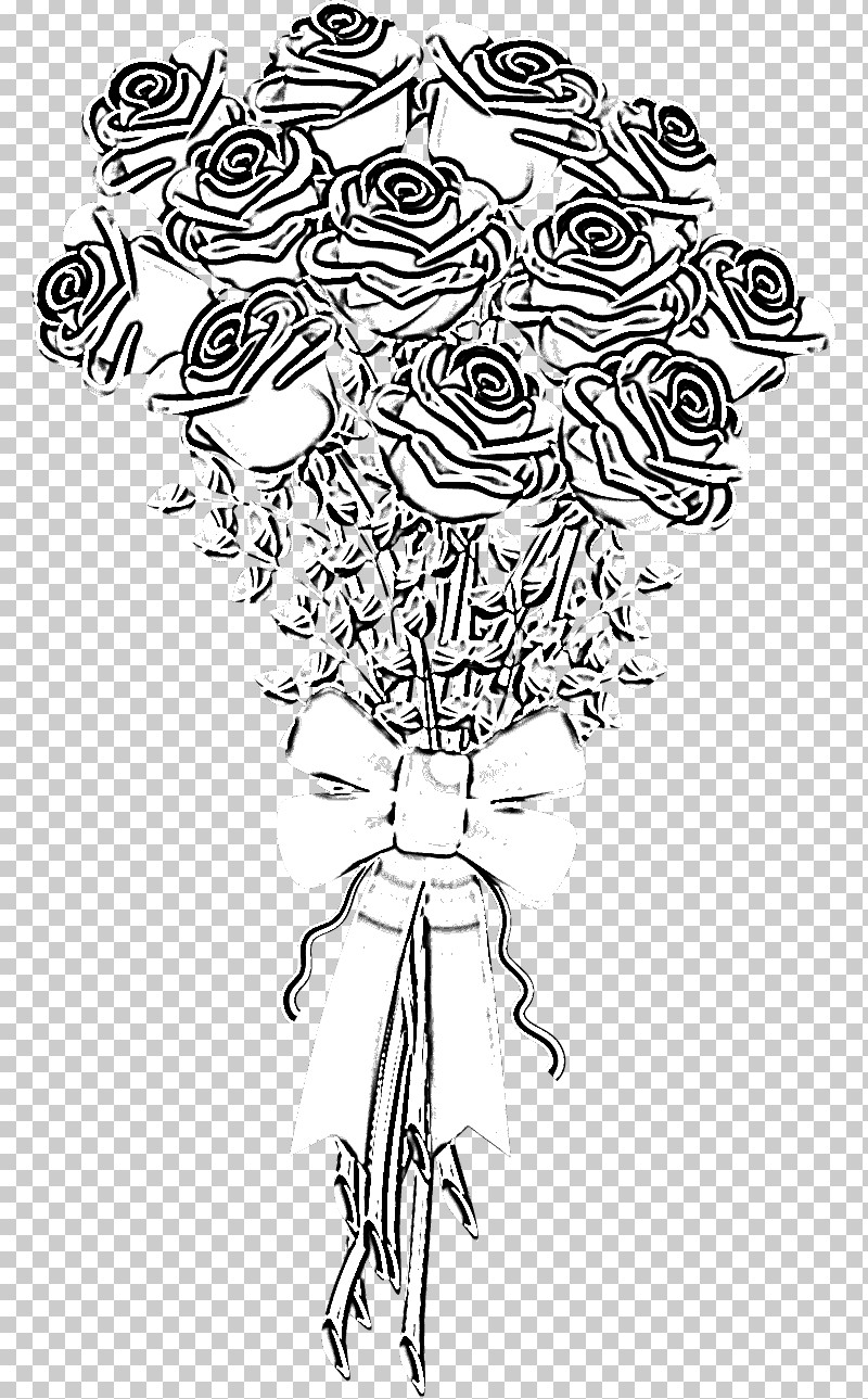 Bouquet Flowers Roses PNG, Clipart, Blackandwhite, Bouquet, Coloring Book, Drawing, Flowers Free PNG Download
