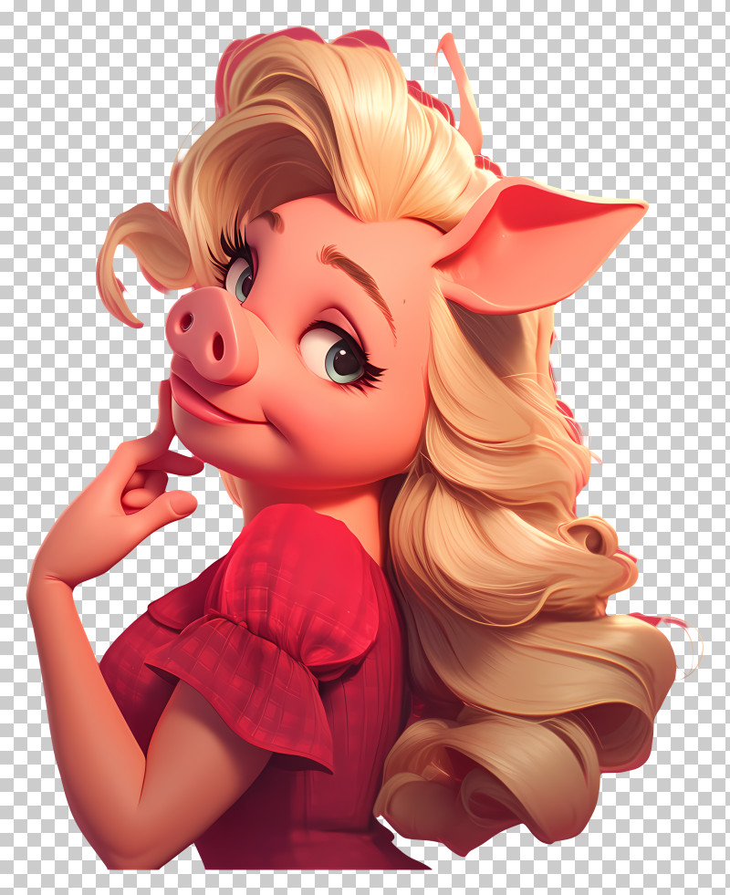 Miss Piggy - Playful Blonde Pig With Retro Charm PNG