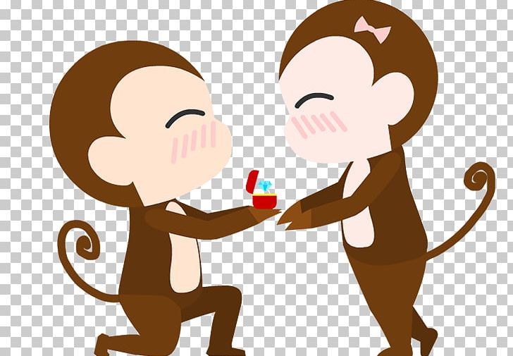 Monkey Marriage Proposal Illustration PNG, Clipart, Animals, Art, Carnivoran, Cartoon, Cartoon Monkey Free PNG Download