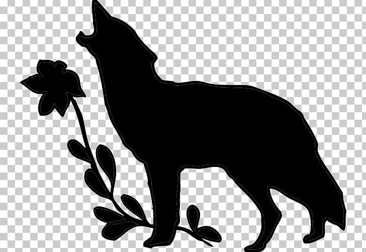 Wolf Walking Silhouette Drawing PNG, Clipart, Animals, Arctic Wolf, Black, Black And White, Black Cat Free PNG Download