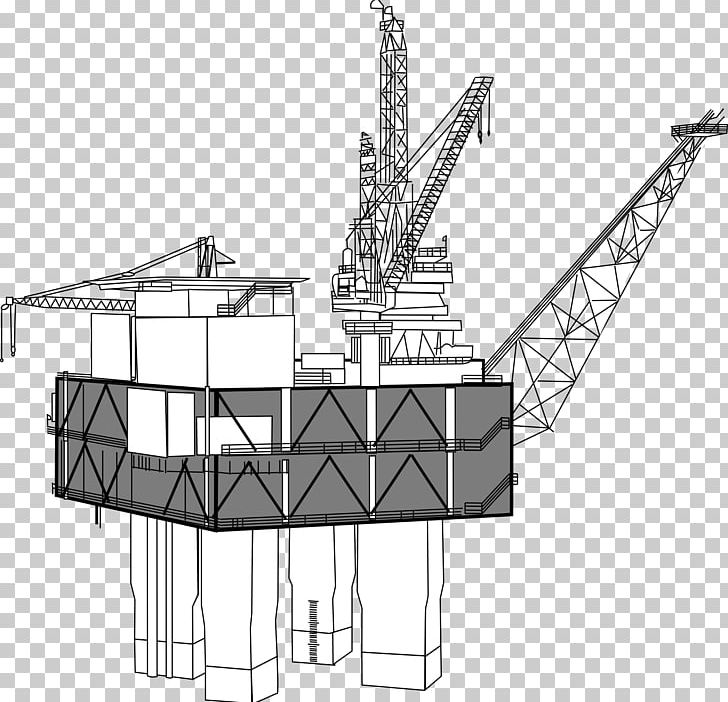 Oil Platform Drilling Rig Oil Well PNG, Clipart, Angle, Augers, Black And White, Crane, Derrick Free PNG Download