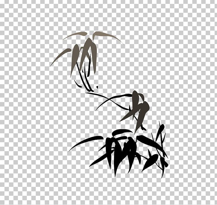 Bamboo Chinese Painting Four Gentlemen PNG, Clipart, Art, Autumn Leaves, Bamboo Leaves, Bird, Black Free PNG Download