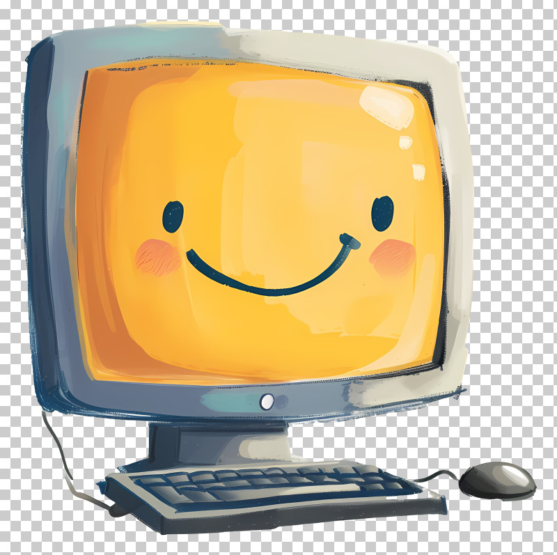 Computer Monitor - Smiling Computer Cartoon Illustration PNG, Clipart ...