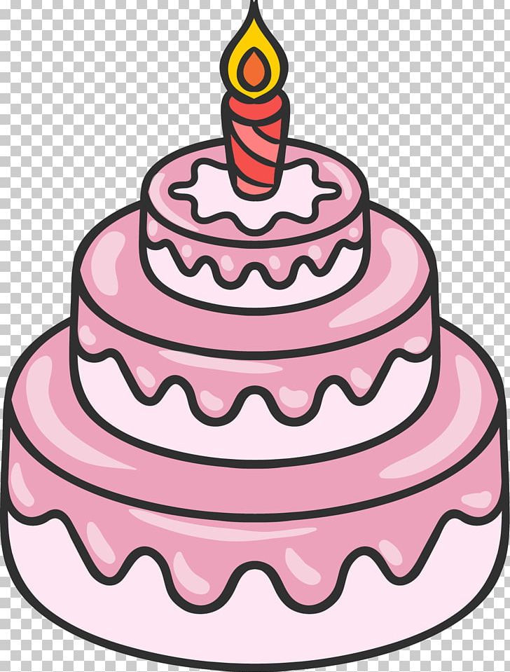 Hand-painted Three-tier Pink Cake PNG, Clipart, Birthday, Birthday Cake, Birthday Elements, Cake, Cake Decorating Free PNG Download