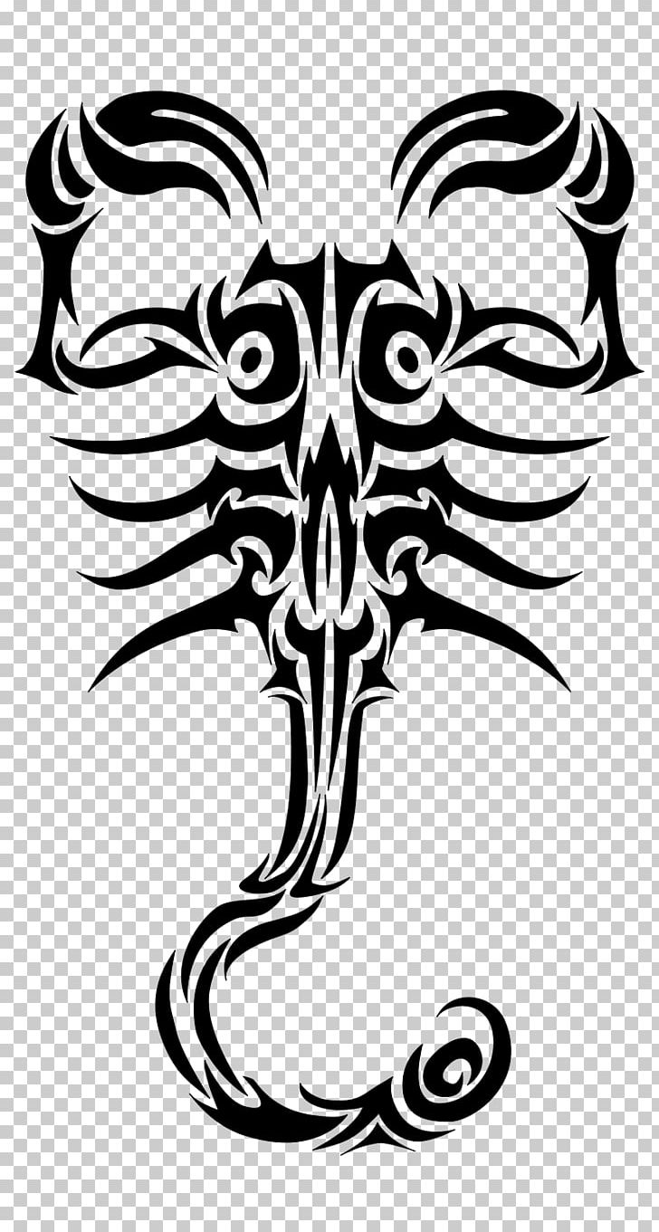 Scorpion Tattoo PNG, Clipart, Bird, Black And White, Digital Art, Drawing, Fictional Character Free PNG Download