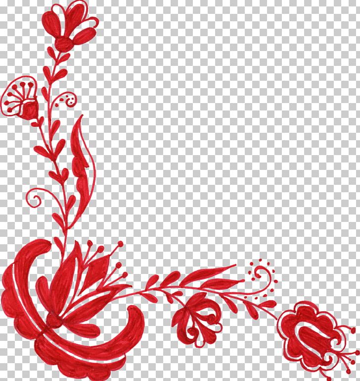 Flower Red Floral Design PNG, Clipart, Black And White, Branch, Clip Art, Corner, Decorative Arts Free PNG Download