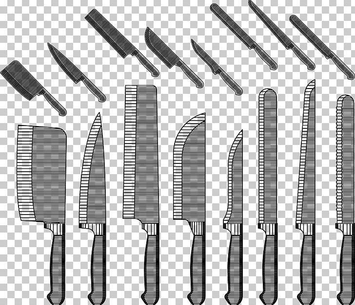 Kitchen Knife Tool Kitchen Utensil PNG, Clipart, Angle, Black And White, Blade, Boning Knife, Creative Free PNG Download