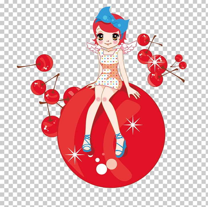 Cartoon Anime Illustration PNG, Clipart, Art, Baby Girl, Cherry Blossom, Cherry Vector, Christmas Ornament Free PNG Download