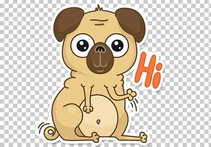 Pug Canidae Sticker Telegram PNG, Clipart, Animal, Canidae, Carnivoran, Cartoon, Dog Free PNG Download