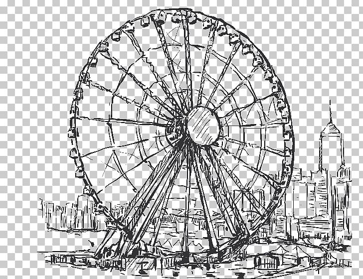 Drawing Cityscape Illustration Sketch Hong Kong PNG, Clipart, Architecture, Area, Bicycle Wheel, Black And White, Building Free PNG Download