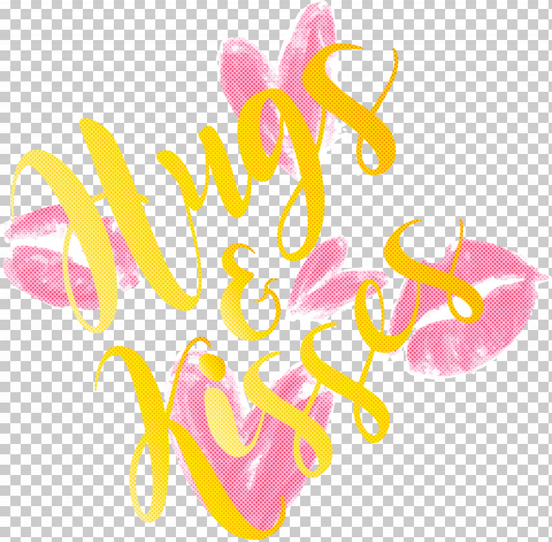 Valentines Day Hugs And Kisses PNG, Clipart, Hugs And Kisses, Pink, Valentines Day, Yellow Free PNG Download