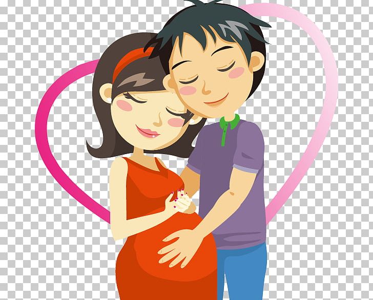 Pregnancy Cartoon PNG, Clipart, Black Hair, Boy, Child, Conversation, Couple Free PNG Download