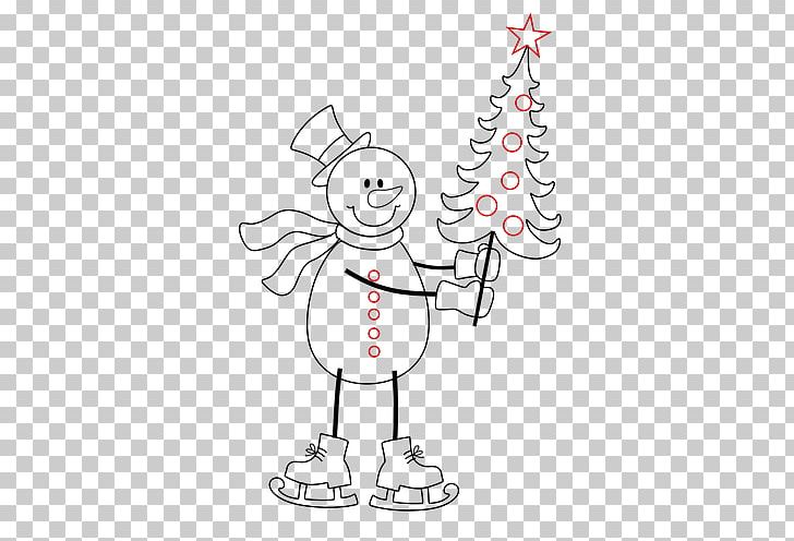 Christmas Tree Santa Claus Christmas Ornament PNG, Clipart, Art, Black And White, Cartoon, Christmas, Christmas Decoration Free PNG Download