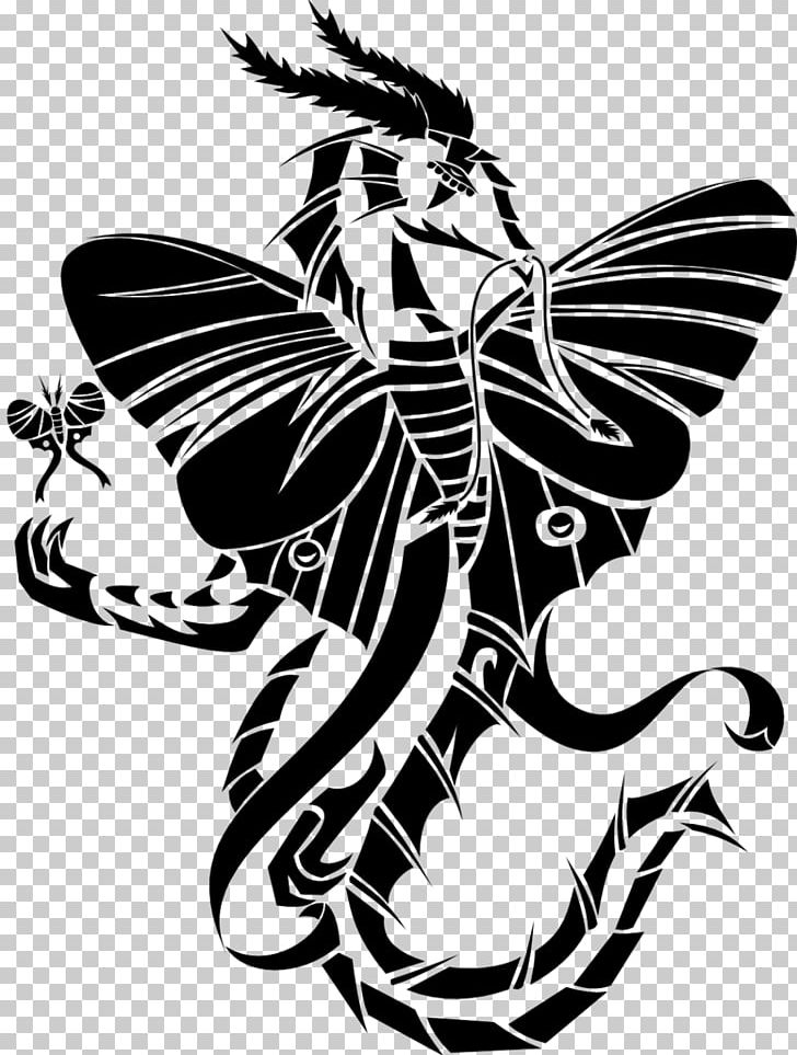 Butterfly Tattoo Dragon Png Clipart Art Black And White