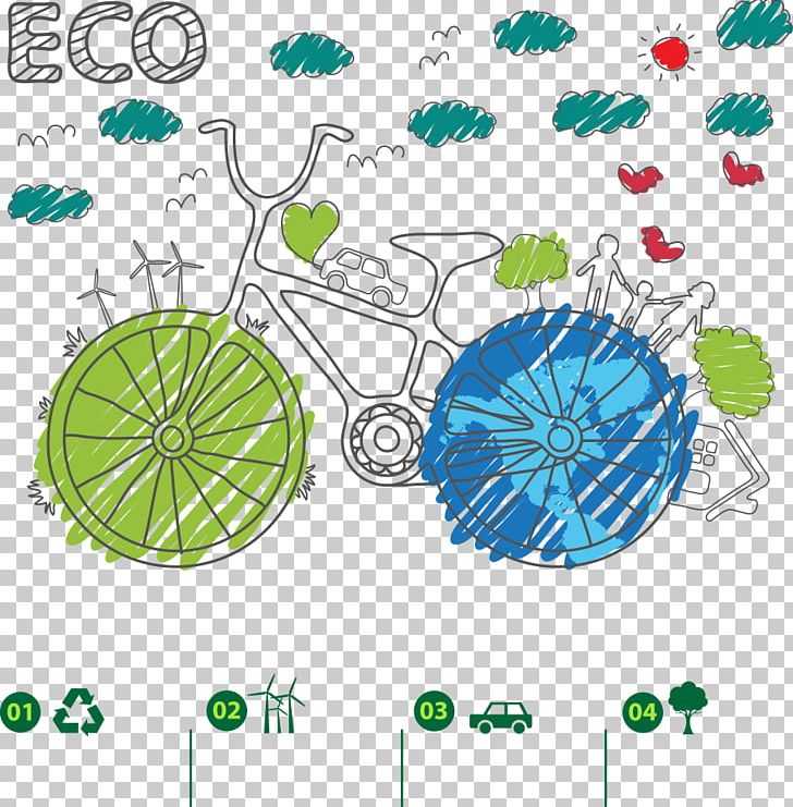 Environmental Protection Euclidean PNG, Clipart, Background Green, Bicycle Vector, Cartoon Bicycle, Circle, Flower Free PNG Download