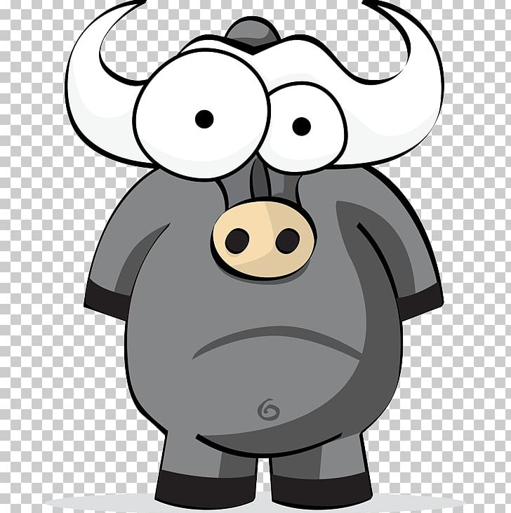 Buffalo Wing Cartoon PNG, Clipart, African Buffalo, American Bison, Artwork, Black And White, Buffalo Free PNG Download