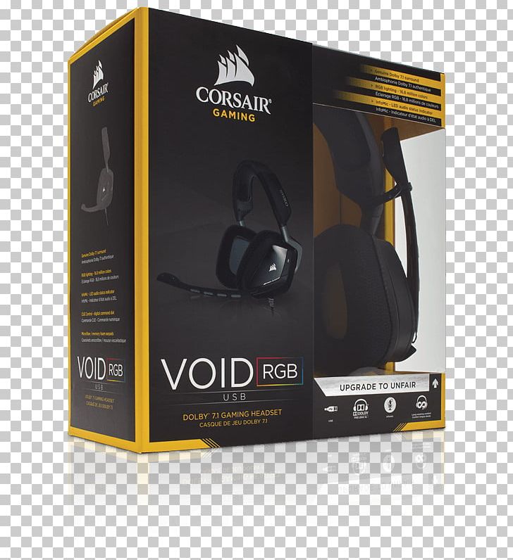 Corsair VOID PRO RGB 7.1 Surround Sound Headset Corsair Components Headphones PNG, Clipart, 71 Surround Sound, Audio, Audio Equipment, Brand, Corsair Components Free PNG Download