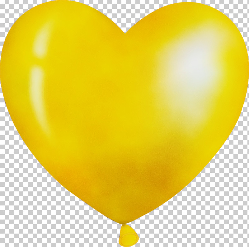 Balloon Yellow Heart Party Supply PNG, Clipart, Balloon, Heart, Paint, Party Supply, Watercolor Free PNG Download