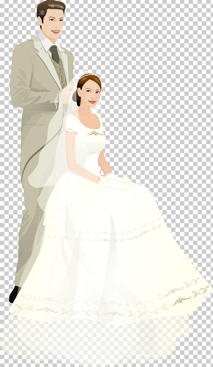 Bride Marriage Wedding Illustration PNG, Clipart, Bridegroom, Cartoon, Couple, Drawing, Dres Free PNG Download
