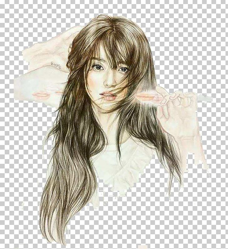 Long Hair Painting Chalk Illustration PNG, Clipart, Black Hair, Blond, Brown Hair, Capelli, Colored Pencil Free PNG Download