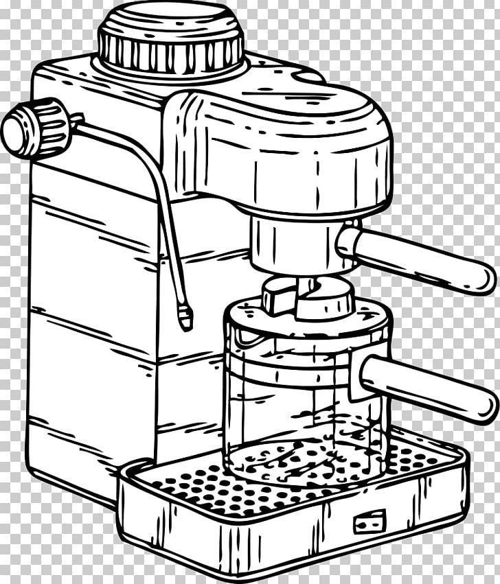 Coffeemaker Espresso Cafe PNG, Clipart, Artwork, Black And White, Brewed Coffee, Cafe, Coffee Free PNG Download