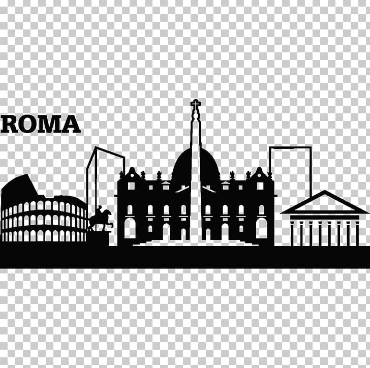 Rome Skyline Phonograph Record Silhouette Sticker PNG, Clipart, Animals, Art, Black And White, Brand, City Free PNG Download