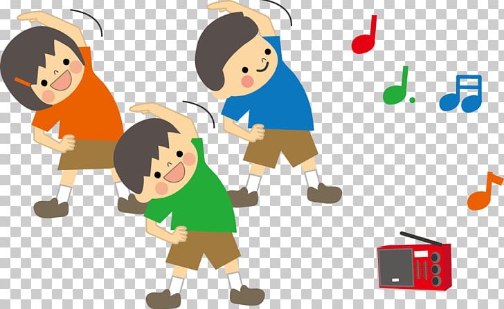 Radio Calisthenics Gymnastics Rhythm Summer Vacation BoukoRou PNG, Clipart, Area, Body, Boy, Cartoon, Child Free PNG Download