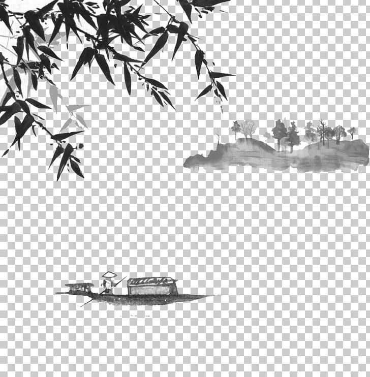 Japanese Art Ink Wash Painting Japanese Painting PNG, Clipart, Black, Black And White, Boating, Boats, Ink Free PNG Download