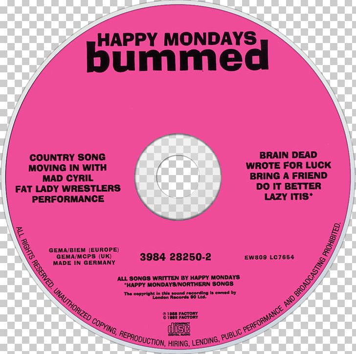 Compact Disc Happy Mondays Record Label Bummed Squirrel And G-Man Twenty Four Hour Party People Plastic Face Carnt Smile (White Out) PNG, Clipart, Brand, Compact Disc, Data Storage Device, Disk Image, Dvd Free PNG Download