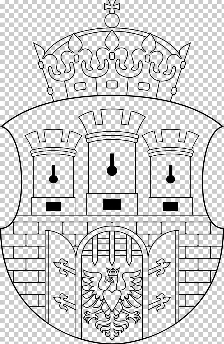 Kraków Coat Of Arms Line Art PNG, Clipart, Area, Arm, Black And White, Castle, Circle Free PNG Download