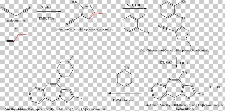 Olanzapine Pharmaceutical Drug Quetiapine Clozapine Thienobenzodiazepine PNG, Clipart, Angle, Area, Bipolar Disorder, Black And White, Chemical Synthesis Free PNG Download