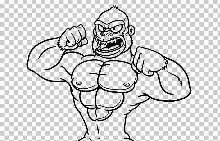 Gorilla Grodd Drawing Coloring Book Cuteness PNG, Clipart, Animal, Arm, Art, Black And White, Cartoon Free PNG Download