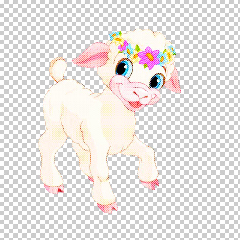 Cartoon Pink Puppy Fawn Working Animal PNG, Clipart, Animal Figure, Cartoon, Fawn, Goats, Pink Free PNG Download