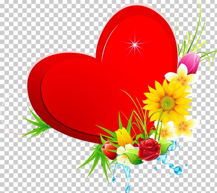 Flower Heart Color Valentine's Day PNG, Clipart, Color, Computer Wallpaper, Desktop Wallpaper, Floral Design, Flower Free PNG Download