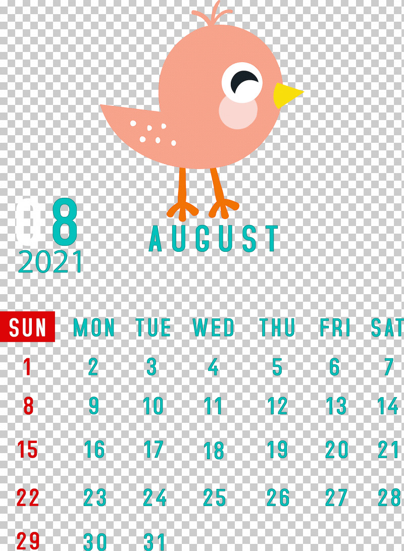 August 2021 Calendar August Calendar 2021 Calendar PNG, Clipart, 2021 Calendar, Beak, Birds, Cartoon, Google Free PNG Download