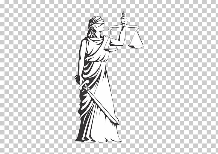 Lady Justice Themis PNG, Clipart, Arm, Art, Artwork, Black And White, Clothing Free PNG Download