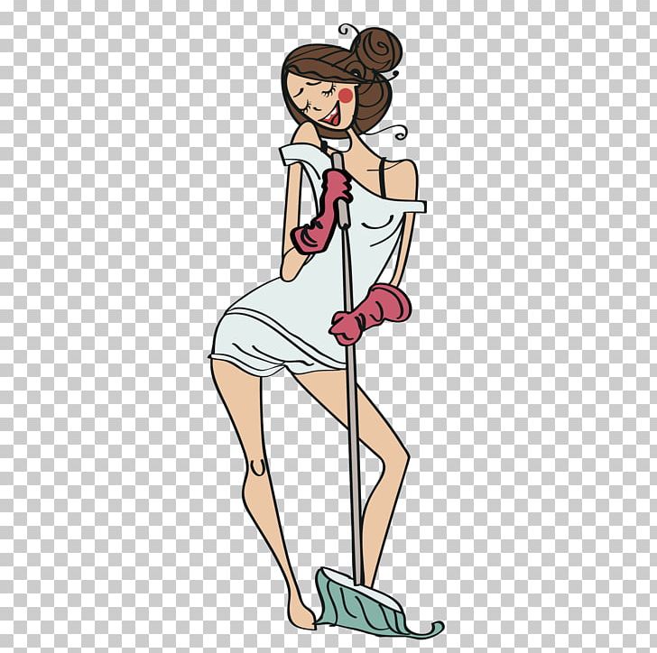 Cartoon Cleaning Drawing Illustration PNG, Clipart, Arm, Art, Beautiful, Beauty, Beauty Figure Free PNG Download