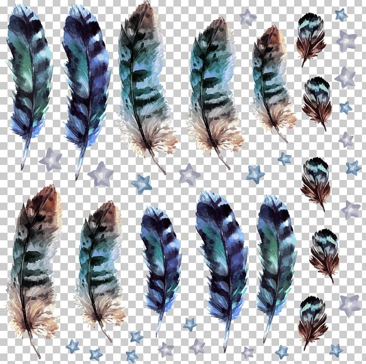 Feather Wall Decal Lumire Hotel & Convention Center Painting PNG, Clipart, Animals, Art, Blue, Boho, Decal Free PNG Download