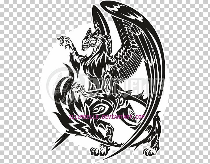Griffin Tattoo Lion Design Drawing PNG, Clipart, Art, Bird, Black And White, Dragon, Drawing Free PNG Download