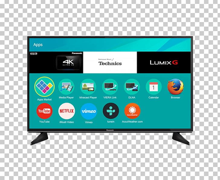 Panasonic 4K Resolution LED-backlit LCD Smart TV Ultra-high-definition Television PNG, Clipart, 3d Television, 4k Resolution, 1080p, Advertising, Computer Monitor Free PNG Download