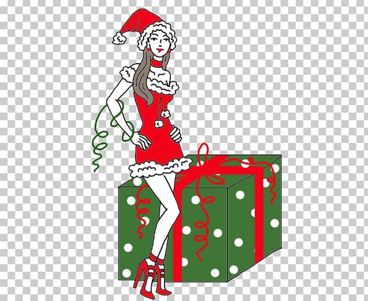 Christmas Tree Gift Wrapping Santa Claus PNG, Clipart, Area, Art, Artwork, Bra, Cartoon Free PNG Download