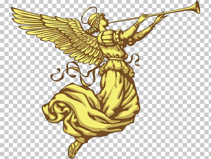 Angel Trumpet PNG, Clipart, Angel, Art, Fantasy, Fictional Character, Gold Free PNG Download