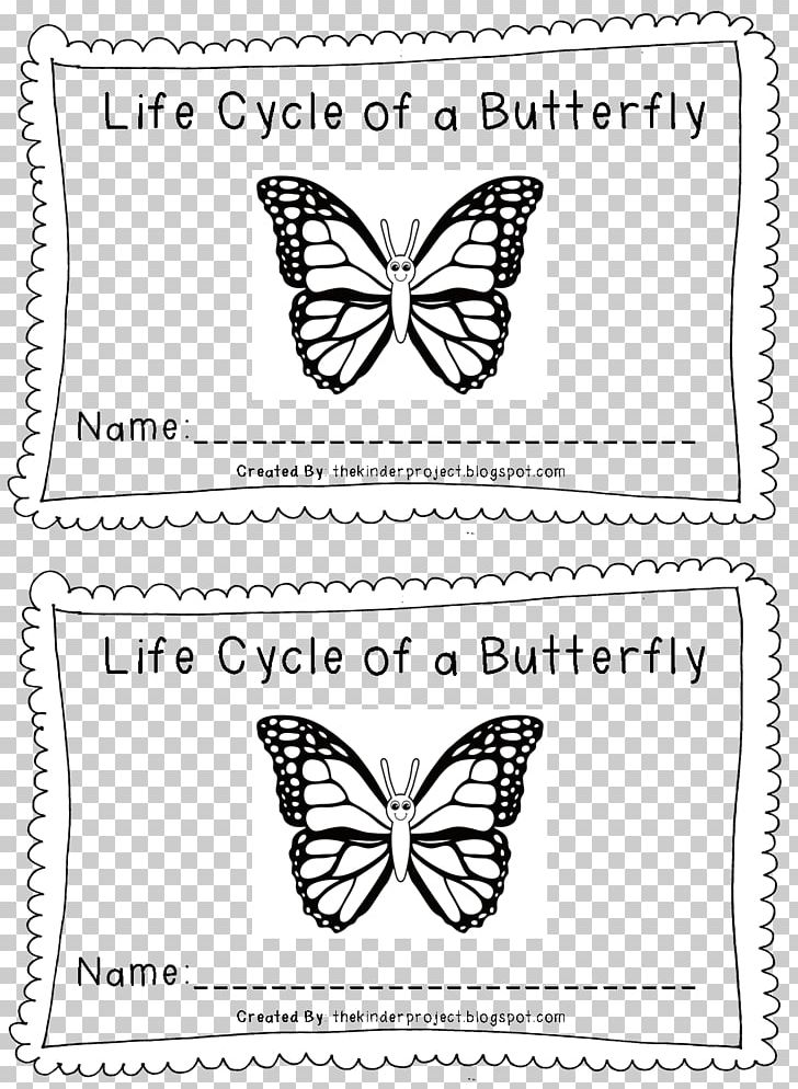 Monarch Butterfly Biological Life Cycle Child Coloring Book PNG, Clipart, Angle, Area, Black And White, Book, Brush Footed Butterfly Free PNG Download