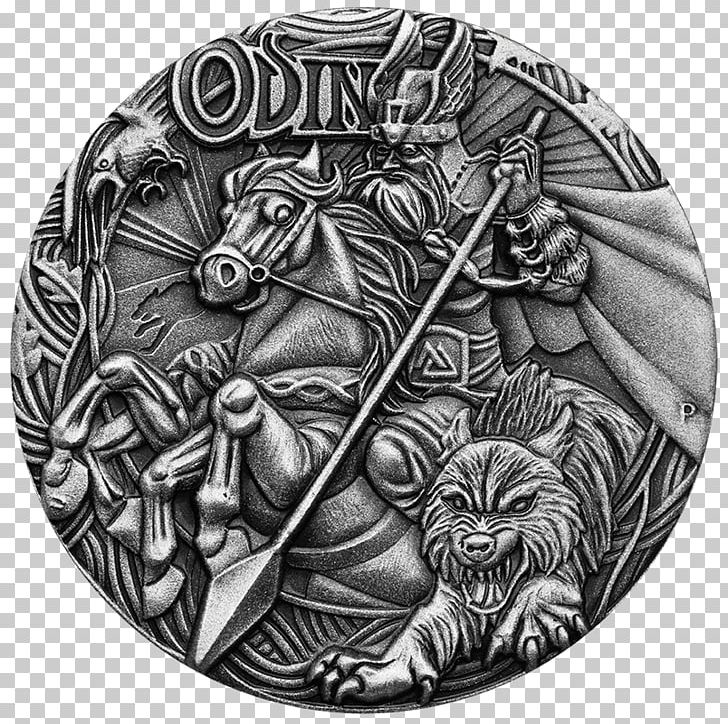 Odin Perth Mint Asgard Norse Mythology Deity PNG, Clipart, Asgard, Black And White, Coin, Comic, Deity Free PNG Download