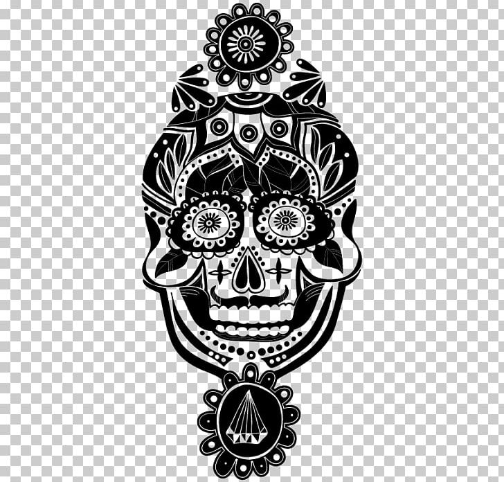 Calavera Skull Pattern PNG, Clipart, Black And White, Bone, Calavera, Drawing, Fantasy Free PNG Download