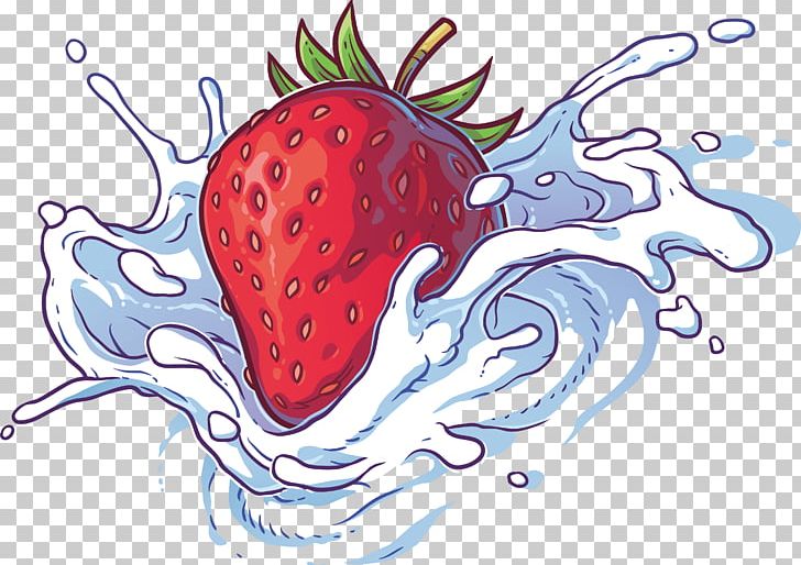 Milkshake Strawberry Cream PNG, Clipart, Art, Cephalopod, Coconut Milk, Fictional Character, Flavored Milk Free PNG Download